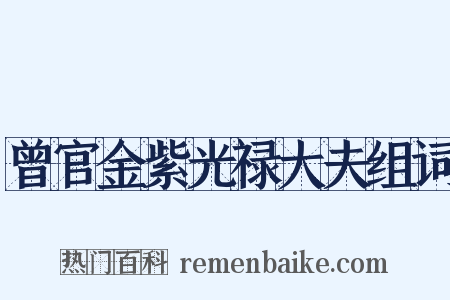 曾官金紫光禄大夫组词是什么意思的图片